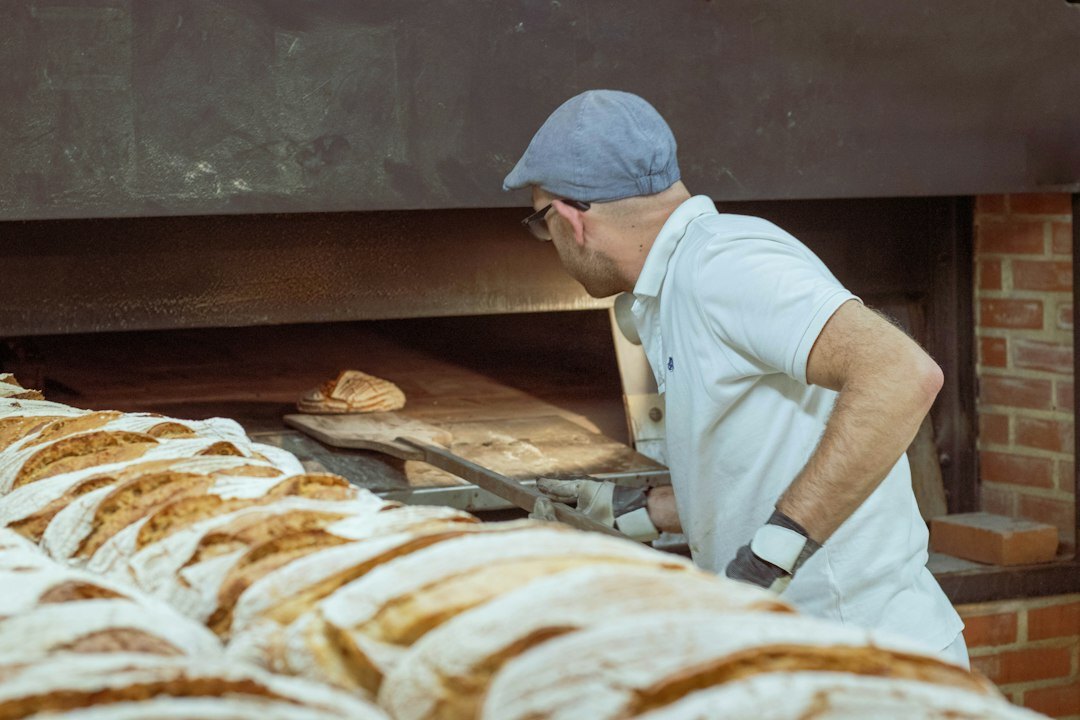 baker checking bread