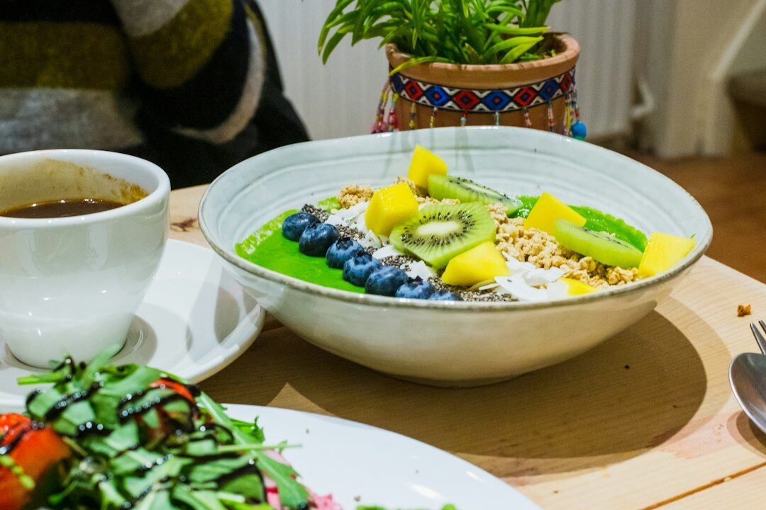 smoothie bowl with greens