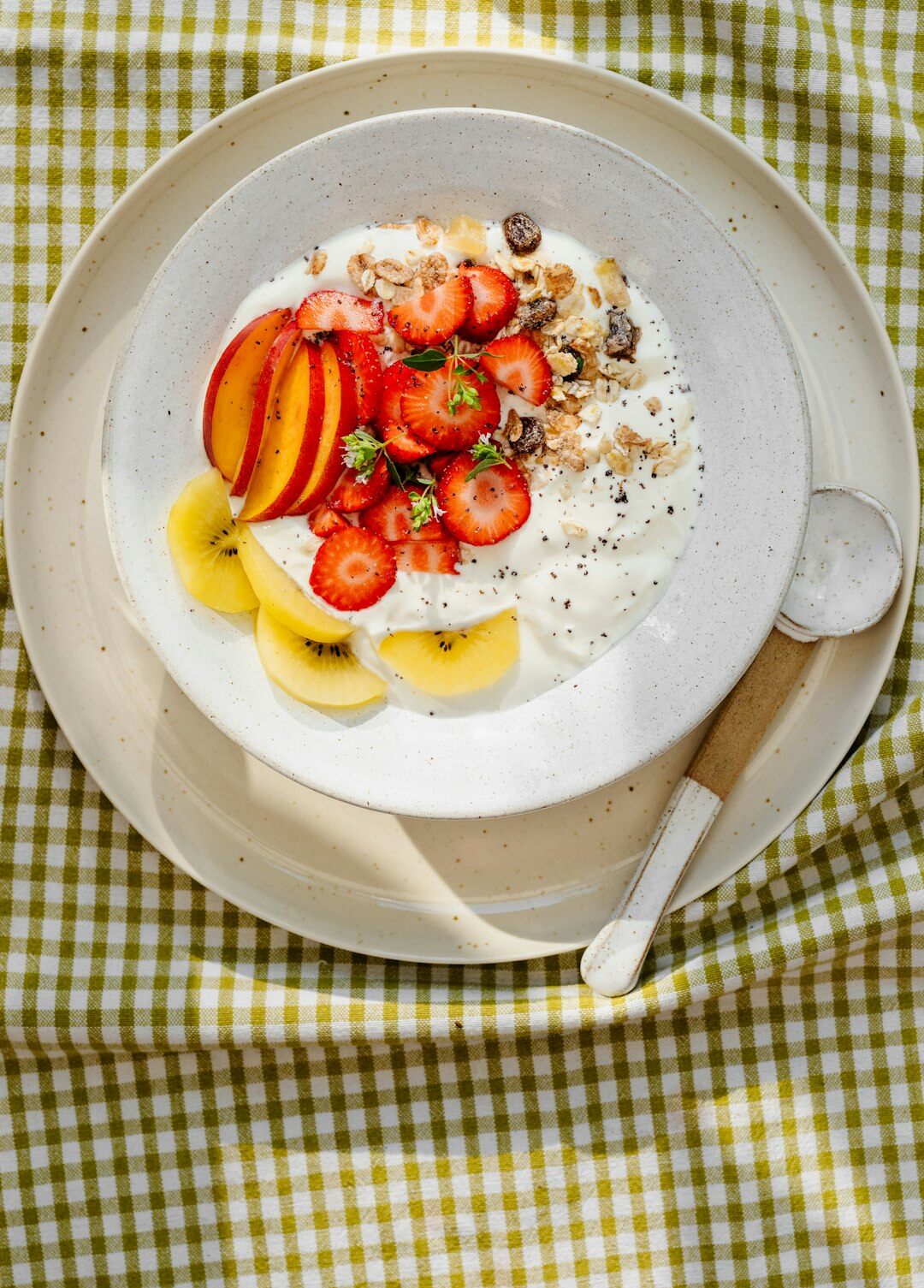 healthy breakfast bowl with fruits